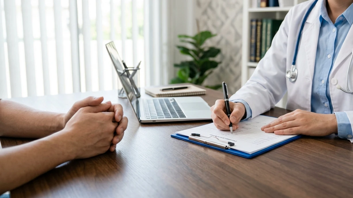 Knee pain evaluation before injection treatment