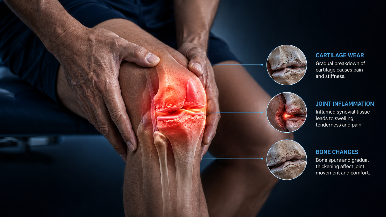 Stage 3 moderate knee osteoarthritis
