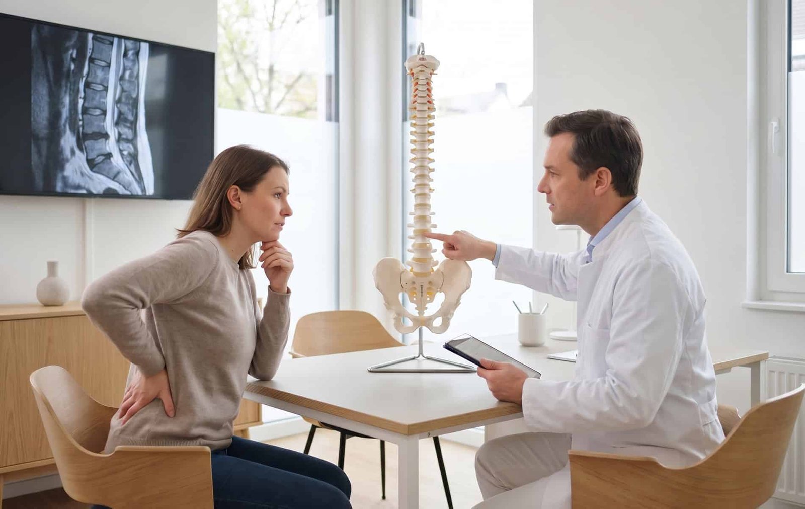 Clinical consultation for lower back and sciatic nerve pain